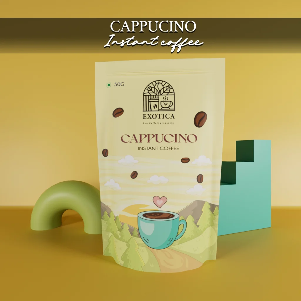 Exotica Cappuccino Flavoured Coffee pack – premium creamy instant blend