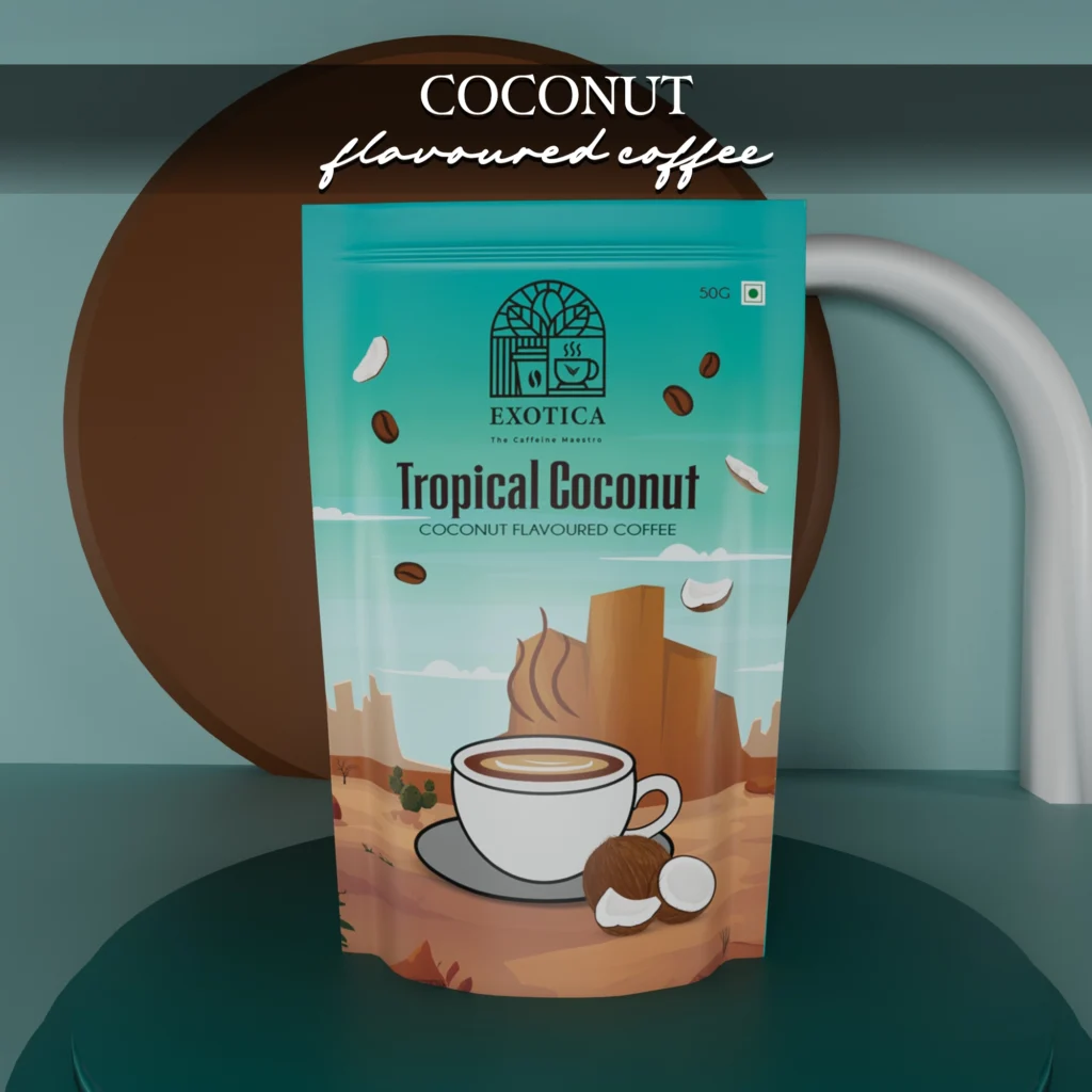 Exotica Tropical Coconut Coffee pack – premium instant coffee with coconut flavor