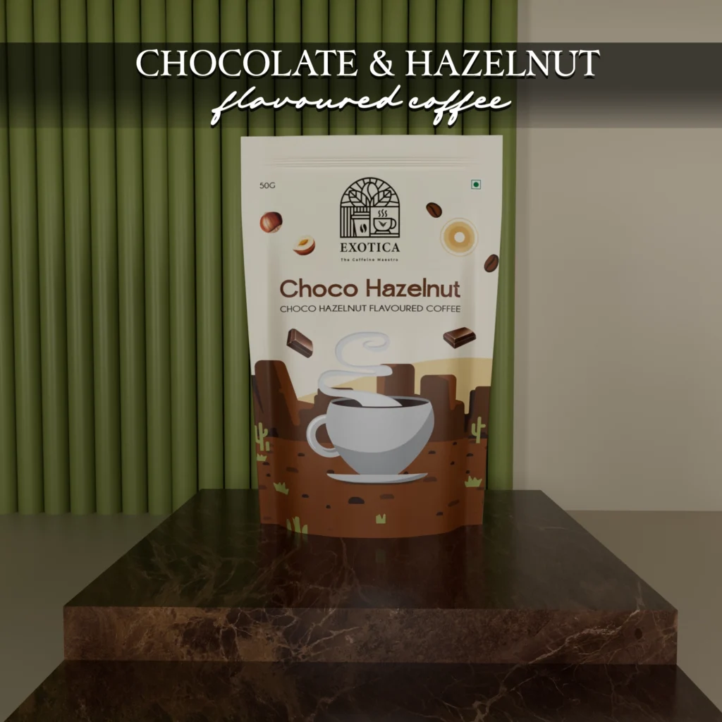 Exotica Choco Hazelnut Coffee pack – premium chocolate and hazelnut flavour