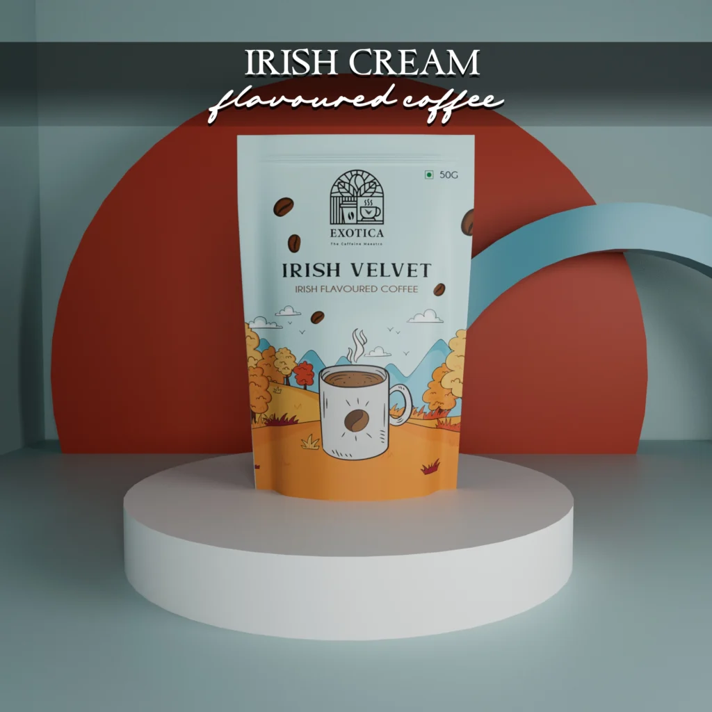 Exotica Irish Velvet Coffee pack – premium instant coffee with Irish cream flavour
