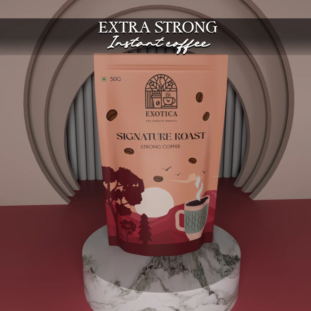 Exotica Signature Roast Coffee pack – premium instant coffee with extra strong flavor