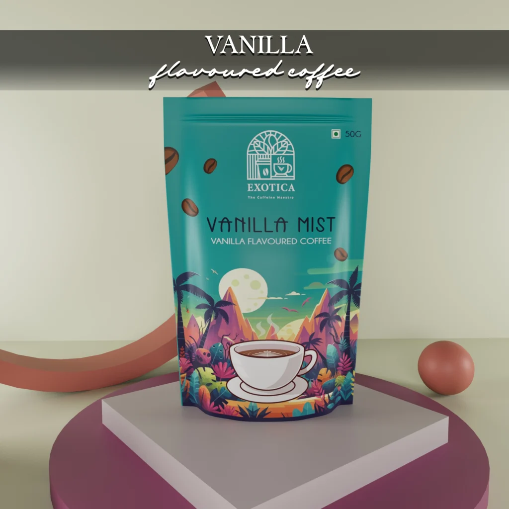 Exotica Vanilla Mist Coffee pack – premium instant coffee with vanilla flavor