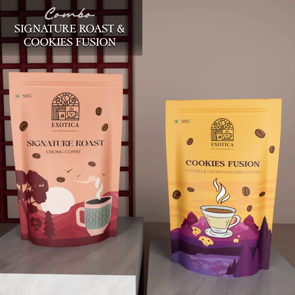 Exotica Signature Roast and Cookies Fusion flavoured coffee combo pack
